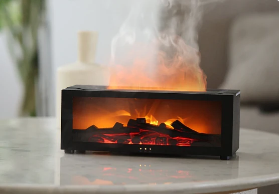 Creative Fireplace Air Humidifier Waterless Auto-Off Aroma