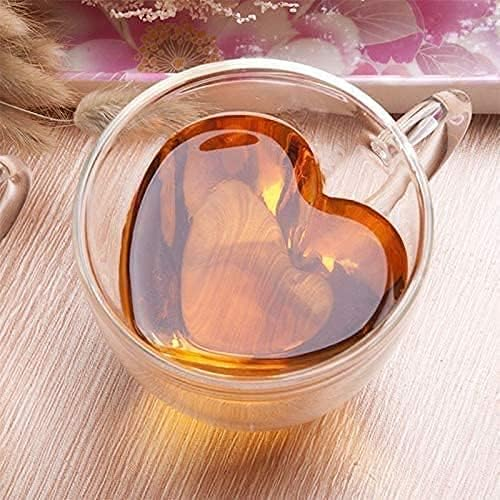 Heart Love Shaped Glass Mug