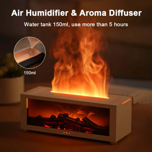 Creative Fireplace Air Humidifier Waterless Auto-Off Aroma