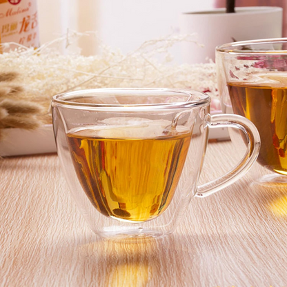 Heart Love Shaped Glass Mug