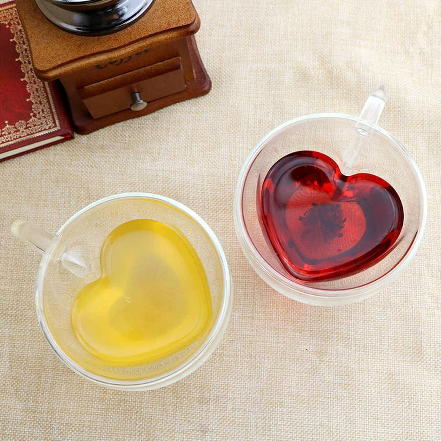 Heart Love Shaped Glass Mug