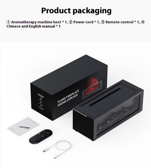 Creative Fireplace Air Humidifier Waterless Auto-Off Aroma