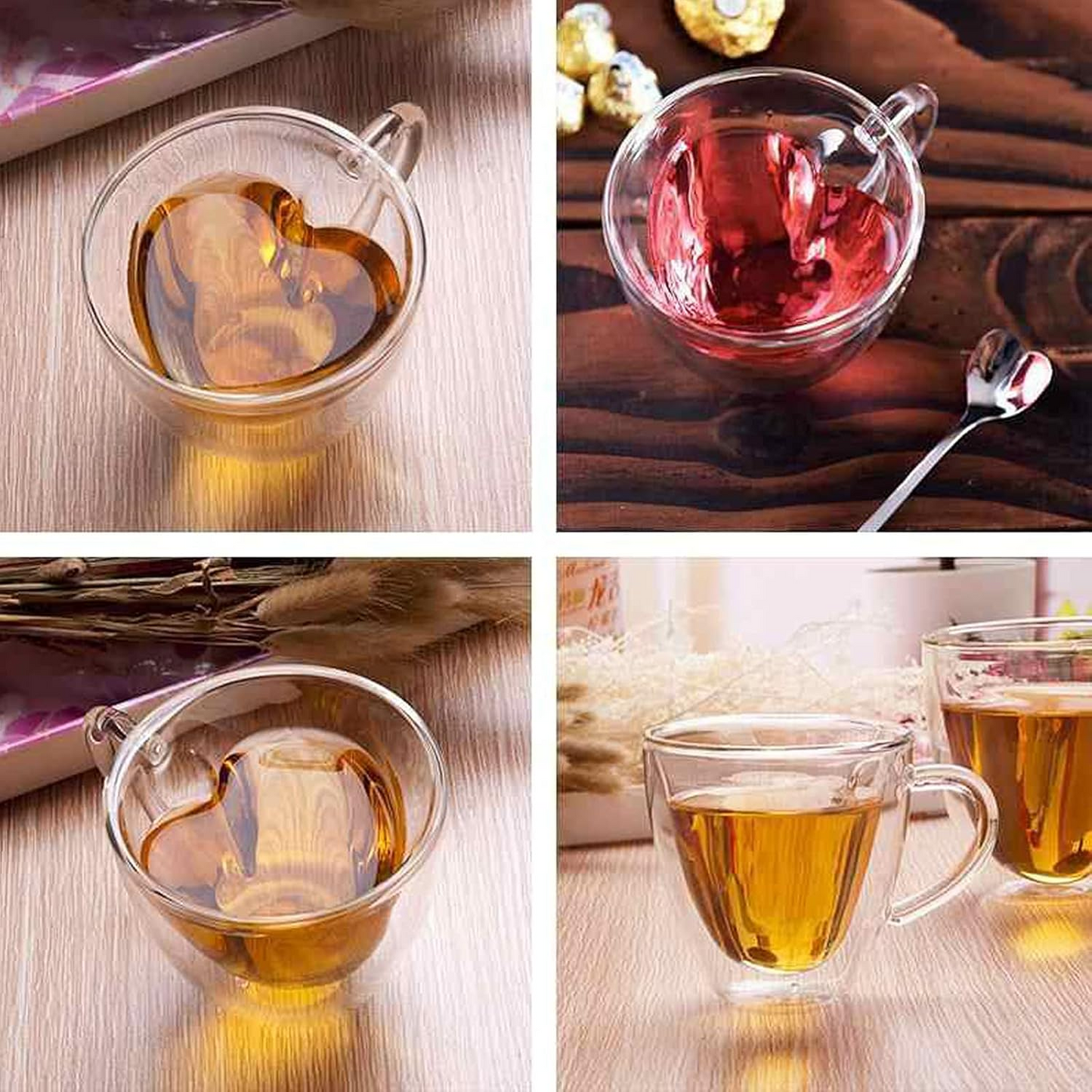 Heart Love Shaped Glass Mug