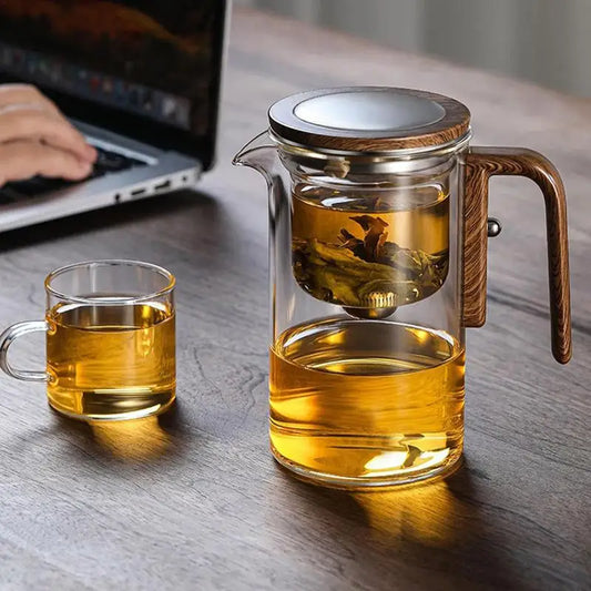 Heat Resistant Glass Teapot / One-Click Filtering